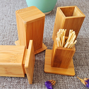 Wholesale creative toothpick holders, square toothpick <b>containers</b> for hotels and restaurants, logo printing available, <b>bamboo</b> - Product Image 3