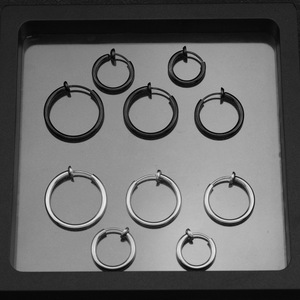 Pendientes de Aro de Acero Inoxidable de Estilo Simple y Diseño Exclusivo, Populares y Más Vendidos, en Varios Tamaños, Unisex, Joyería de Moda - Product Image 2