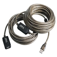 Negro 20m usb2.0 cable de extensión macho a hembra con 2 IC en stock