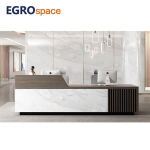 Ergospace Luxe Design Receptie Moderne Beauty Houten Balies Kantoormeubilair Voorste Lobbytafel - Product Image 4