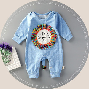 Vêtements pour bébés en gros à 1 dollar, combinaisons mignonnes à motif de lion pour le printemps et l'automne - Product Image 1