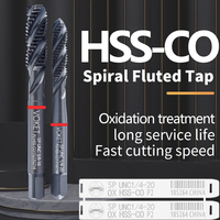 Tarauds à filetage hélicoïdal VOKET HSS-CO à anneau rouge, norme JIS OX, UNC UNF 4-40 6-32 8-32 10-24 1/4 3/8 pour vis de machine en acier inoxydable
