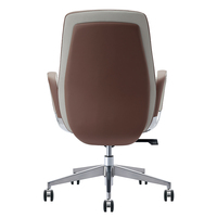 Chaise de bureau de direction moderne de luxe contemporaine en cuir à dossier moyen pivotante personnalisée