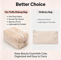 Pochette en peluche douce, trousse de maquillage en velours côtelé, étui à crayons mignon, organiseur de toilette de voyage pour femmes, service OEM