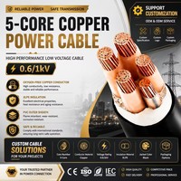 Cable de Alimentación Eléctrico Personalizado de 5 Núcleos 0.6/1kV YJV XLPE PVC de Cobre para Construcción y Suministro Eléctrico Industrial