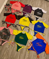 Maillot de bain trois pièces en spandex et polyester pour femme, avec logo personnalisé, marque privée, style brésilien