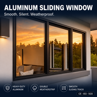 Ventana Corredera de Aluminio con Rotura de Puente Térmico, Doble Acristalamiento, Ahorro de Energía, Insonorizada, Precio Bajo Directo de Fábrica, Venta al Por Mayor