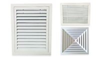 Grille et diffuseur d'air de ventilation en aluminium pour plafond carré moderne avec lames réglables, design durable