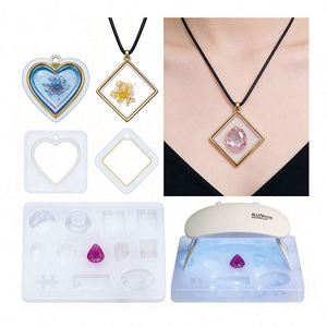 TOYSRUNNER Keychain Resin <b>DIY</b> <b>Kit</b> Jewelry Crystal Clear Hard UV LED Lamp Silicone Molds Glitter Foil Flowers Pendants - Product Image 4