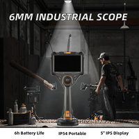 Endoscope vidéo à sonde rotative à 360 degrés, écran IPS 5 pouces, indice de protection IP54, zoom numérique 3x, autonomie de la batterie de 8 heures, pour l'inspection industrielle des tuyaux