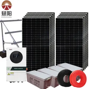 Pannello solare da 10 kw sistema solare ibrido off grid sistema solare domestico 10kw 12kw con batteria di accumulo di energia