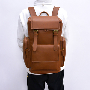 <span class=keywords><strong>Sac</strong></span> à Dos <span class=keywords><strong>Homme</strong></span> Vintage en Cuir PU pour École, Voyage et Ordinateur Portable avec Doublure en Polyester et Fermeture à Rabat pour Adolescents Garçons et Filles - Product Image 5