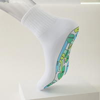 Chaussettes de massage des pieds pour hommes, antidérapantes, durables, toutes saisons, avec acupression et réflexologie, logo intégré, en Spandex/Nylon/Coton tricoté