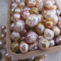 Perles d'eau douce Edison baroques à fort lustre, qualité AA, 10-12 mm, couleurs mélangées rose, violet, blanc, perles naturelles en vrac, vente en gros