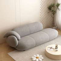 Canapé modulaire sectionnel une place avec chaise longue en tissu et rembourrage en éponge