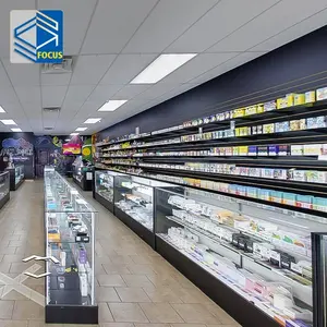 Commercial Shop Furniture Store Glass Dispensary Display Counter Smoke Tobacco Showcase