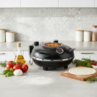Mini four à pizza électrique multifonction (cuire/chauffer/griller) de 12 pouces, température réglable, 1200 W