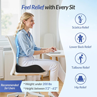 Coussin de siège pour soulager la pression, coussin ergonomique pour chaise de bureau pour soulager les douleurs du coccyx, coussin de siège de voiture en mousse à mémoire de forme