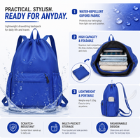 Sac à dos à cordon personnalisé OEM pour enfants, en polyester, 20-38L, imperméable, portable, multifonction, taille personnalisable