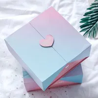 Einzigartiges Design Geburtstag Kreative Verpackung Geschenk Benutzer definierte gedruckte zarte Aussehen Falten 3D-Papier Geschenk box