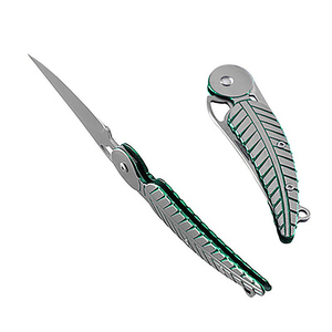 Coltello da Autodifesa Pieghevole Senza Blocco per Esterni con Lama Affilata ad Alta Durezza, Design Creativo <span class=keywords><strong>a</strong></span> Piuma - Product Image 3