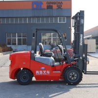 Chariot élévateur diesel 2026 de 3 tonnes et 3,5 tonnes, 3 sections, levée de 4500 mm pour opération en conteneur, fourches à distance réglable