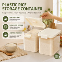 Upgraded Nordic Style Kitchen Plastic Rice Storage Container Home Use Large 20-Pound Sealed Insect-Proof Moisture-Proof Box