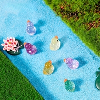 Décor de jardin extérieur écologique en résine, miniatures de canards en résine brillante, artisanat miniature pour jardin féerique