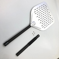 Pelure à pizza perforée antiadhésive de 12 pouces et pagaie à pizza en métal durable avec poignée en aluminium
