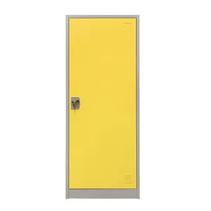 Низкая цена желтый цвет дешевый шкаф для спальни небольшой стальной современный 1 дверной шкафчик