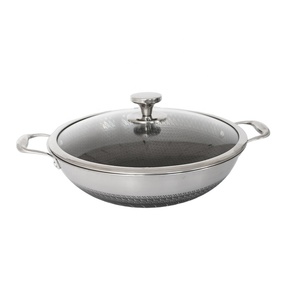 <span class=keywords><strong>Wok</strong></span> de Aço Inoxidável Chinês de 26cm, Fácil de Limpar, com Dupla Face, Antiaderente e com Dupla Alça - Product Image 2