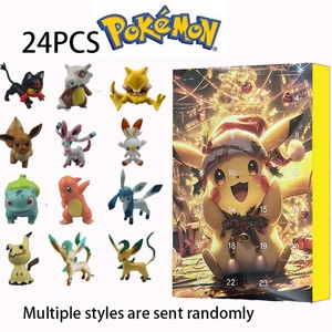 Stock Pokémoned Noël Avent Boîte Aveugle 24pcs PVC Vinyle Boîte Aveugle Pikachu Frozen Personnages pour Jouets Cadeaux - Product Image 2