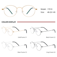 Gafas de titanio Borregls para hombre, nueva marca de diseñador, ligeras, ópticas, redondas, para mujer, Morten, sin tornillos, modelo 17510