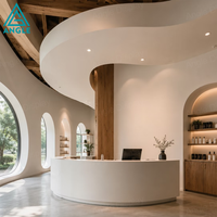 Comptoir de présentation moderne pour salon de coiffure et d'esthétique, solution de mobilier de magasin sur mesure pour salon de coiffure, barbier et studio de beauté