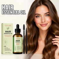 Huile Essentielle Capillaire 60ml, Huile de Romarin Naturelle Pure à Base de Plantes, Huile Nourrissante Végane pour Soins des Cheveux et de la Peau