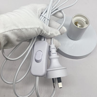 Cordon d'alimentation pour éclairage certifié SAA, vente en gros d'usine, avec vis métalliques, fil tressé en tissu blanc, prise AU et base de lampe de table