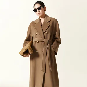 Multi color Max coat woolen jacket Long women's single-sided woolen coat Classic high-end double breasted woolen coat for women