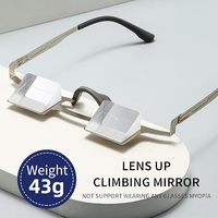 Lunettes de sécurité légères en métal argenté avec monture métallique robuste et prisme K9 haute transparence pour l'escalade
