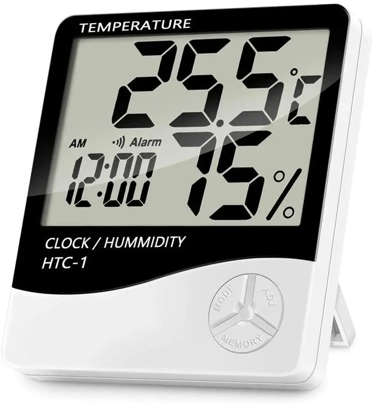 HTC-1 Indoor Room LCD Electronic Temperature Humidity Meter Digital Thermometer Hygrometer Weather Station Alarm Clock