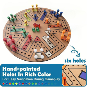 Juego de Mesa de Madera Fast Track para 8 Jugadores, Juego de Ajedrez Volador con Caminos Coloridos, con Peones y Dados, Juguete Interactivo Familiar de Mesa - Product Image 6