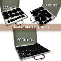 Kit chauffant en basalte noir, vente en gros, pierre de spa, ensemble de massage en pierre chaude