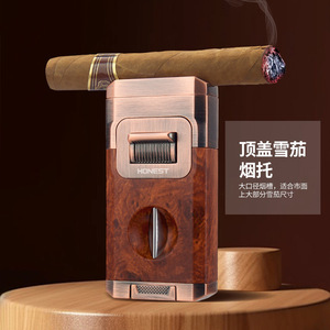 Encendedor de Cigarros de Lujo JOFI para Hombre, 2 Chispas, Llama Doble, Encendido Directo, Resistente al Viento, Regalo Empresarial, Cortador en V, Recargable con Butano - Product Image 3