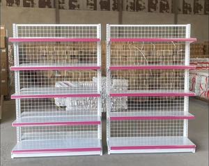 Estanterías de Góndola de Doble Cara Resistentes para Supermercados, Estantes Metálicos Perforados de Instalación Rápida para Tiendas Minoristas - Product Image 1