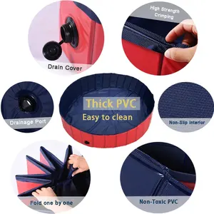 Foldable Collapsible PVC Inflatable Pet <strong>Pool</strong> <strong>for</strong> <strong>Dogs</strong> Cats Kids with Stylish Design - Product Image 3