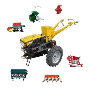 Farm Power Tiller 15HP 18HP Hand Walking Agricultural Tractor with Rotavator