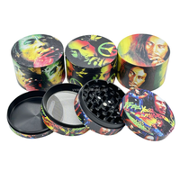 2.5 pouces 4 pièces One Stop vente en gros accessoires pour fumeurs broyeur d'herbes boutique de fumée Bob Design broyeur tabac Logo personnalisé broyeur
