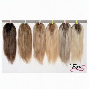 Topper in Capelli Umani Veri Biondo Chiaro 16 Pollici, Lisci o Ondulati, con Base in Seta 5x7 Pollici, <span class=keywords><strong>per</strong></span> Perdita di Capelli, Spedizione Gratuita - Product Image 5
