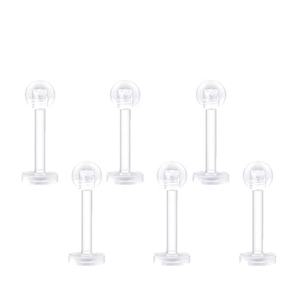 Anneaux de piercing transparents flexibles en Bioflex pour nez, cartilage, hélix, rook, tragus, septum, lèvre, sourcil - Product Image 5