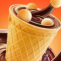 Cornet de crème glacée au chocolat au cacao Crunch, collation idéale en vrac pour les boîtes à lunch à l'école et au bureau, 76g