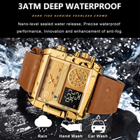 Мужские часы POEDAGAR New Casual Sport Chronograph, винтажные, квадратные, кожаные, водонепроницаемые, с люминесцентным покрытием.